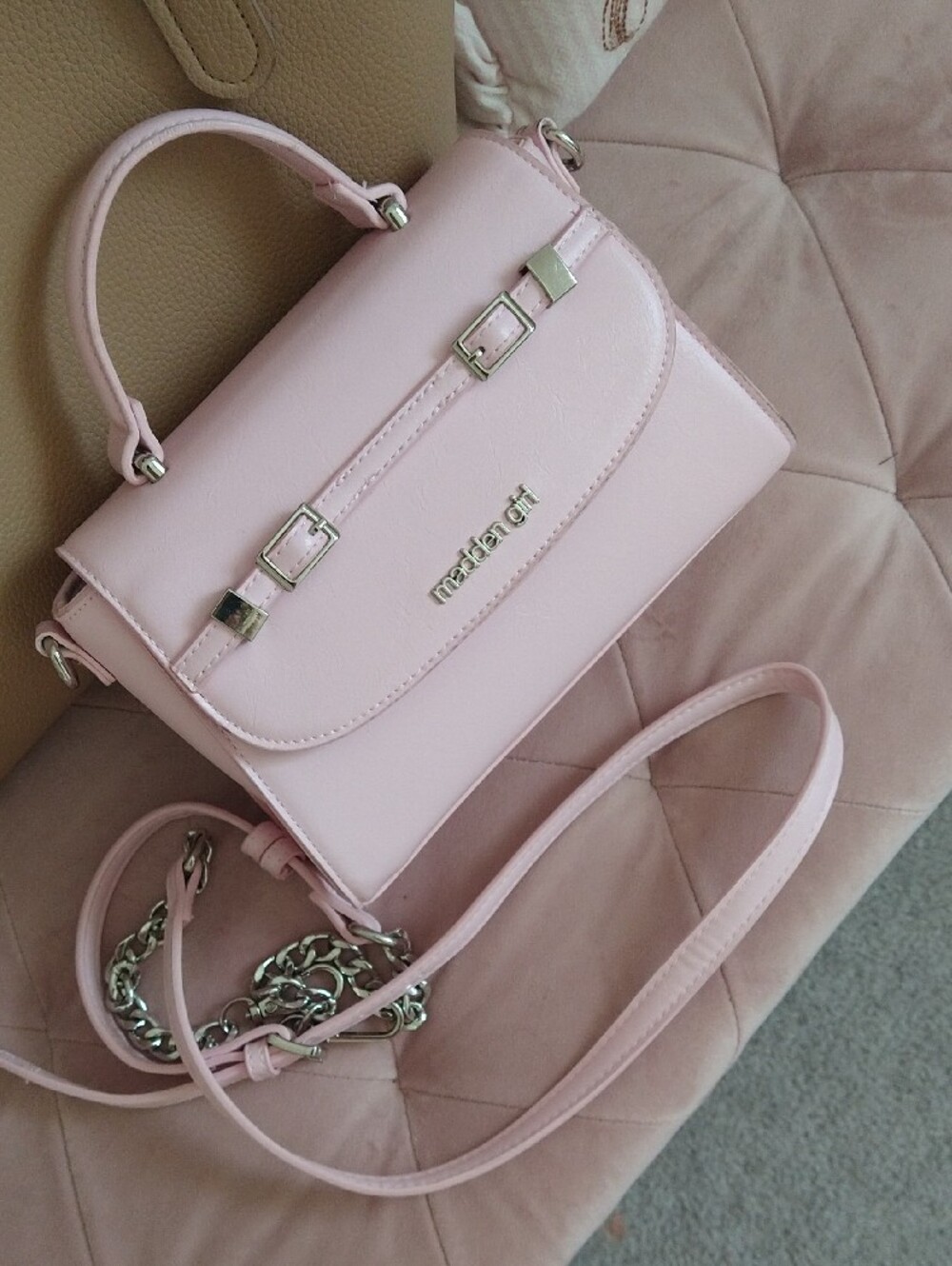 Madden Girl Pink Top-Handle Satchel Cross Body Bag
